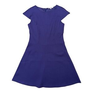 Lark & Ro Purple A-Line Midi Dress with Flutter Cap Sleeves